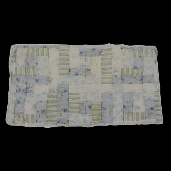 Simply Shabby Chic SINGLE Pillow Sham 18.5in x 36in Blue White Green Rose Flower - Picture 1 of 13